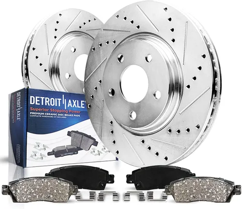 Miniatura 15 de Detroit Axle - Kit de freno delantero para Mercedes-Benz C350e GLC300 2016-2018, E300 2017, E350 2020-2022, frenos de disco perforados y ranurados