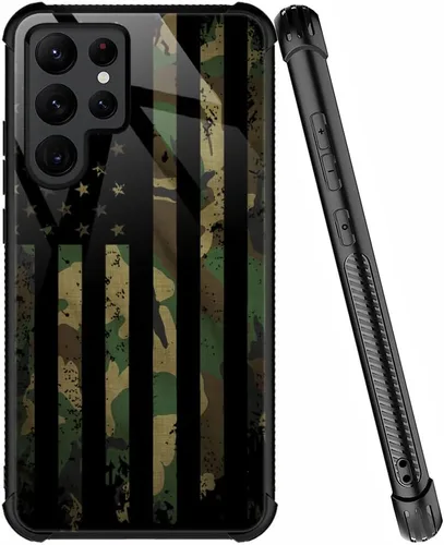 Miniatura 42 de ZHEGAILIAN Funda compatible con Samsung Galaxy S22 Ultra, funda de vidrio orgánico para niñas, mujeres y hombres, diseño de cuatro esquinas, Cabeza