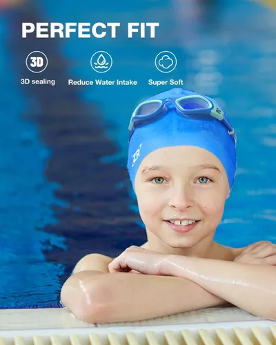 Miniatura 5 de ZIONOR Gafas de natación para niños con gorro de natación, G1 MINI SE antivaho con gorro de natación para niños A2