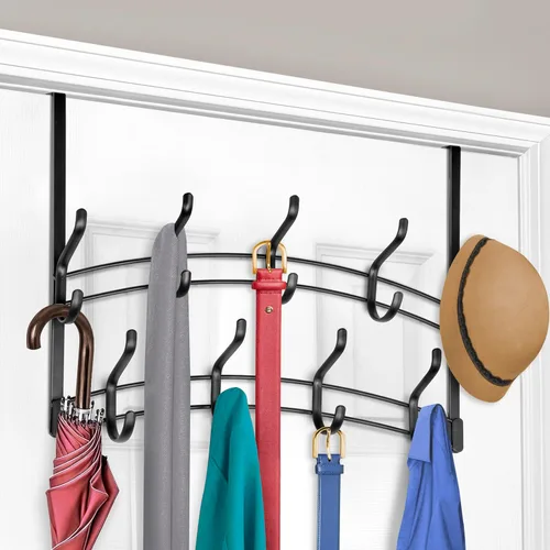 Miniatura 27 de LYNK Professional® Home™ Ganchos para Puerta - 9 Ganchos Colgador Sobre Puerta - Toallero Sobre Puerta - Para Colgar Toallas o Ropa - Baño, Negro