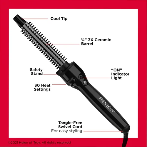 Miniatura 4 de REVLON Perfect Heat - Cepillo para rizador de cerámica, negro, 3/4 pulgadas