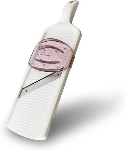 Mandoline - Cortadora de col ancha de 4.7 pulgadas, color rosa, grosor de juliana: 0.04 pulgadas (0.039 in), con soporte de seguridad, fabricado en