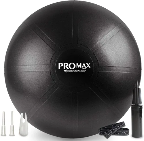 Miniatura 11 de SmarterLife PRO MAX - Pelota de entrenamiento para fitness, yoga, equilibrio, estabilidad o parto para embarazo y parto, ideal como silla de pelota