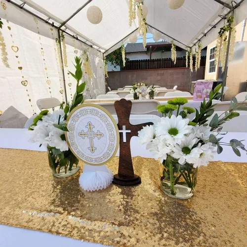 Miniatura 6 de Poise3EHome Camino de mesa de lentejuelas doradas, manteles de mesa brillantes para baby shower, fiesta, boda, decoración de mesa de pastel