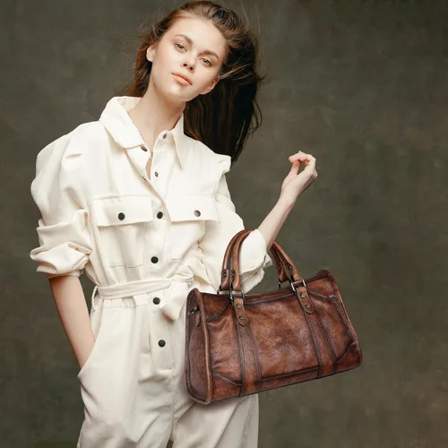 Miniatura 3 de Iswee Bolsos satchel para mujeres, bolso de hombro de cuero genuino, carteras de cuero Hobo, bolsos cruzados, cartera vintage, bolso tote