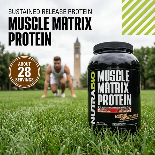 Miniatura 7 de NutraBio Muscle Matrix Proteína en polvo – 0.88 oz de proteína por cucharada – Combo aislado de suero y caseína micelar para liberación rápida