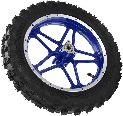 Miniatura 9 de Conjunto de rueda trasera, rueda trasera de 2.5 a 10 pulgadas, repuesto antideslizante para mini moto de cross de 2 tiempos (azul)