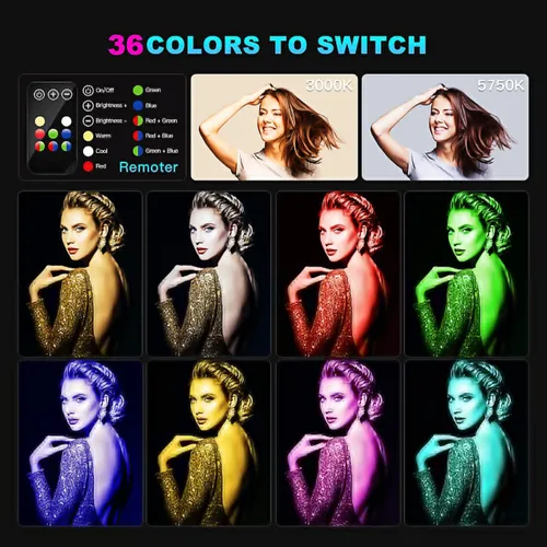 Miniatura 4 de LUXCEO Iluminación LED RGB para fotografía, varita portátil, luz de video LED de mano, 1000 lúmenes, CRI 95+ USB recargable con control remoto