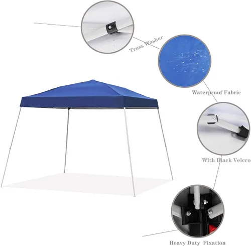 Miniatura 6 de GDY Toldo para exteriores de 10 x 10 pies, carpa desplegable portátil, toldo plegable instantáneo, toldo impermeable para patio, toldo impermeable