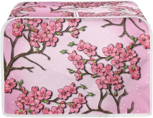 Miniatura 29 de Bulopur Cubierta de tostadora de 2 rebanadas de pintura de pájaros y flores, tostadora, panificadora, organizador de máquina, bolsa de protección