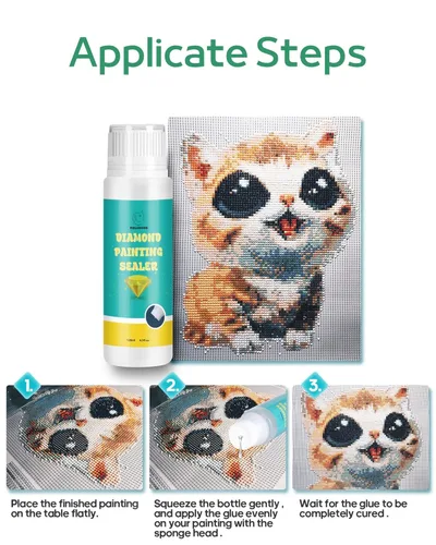 Miniatura 7 de Pegamento artístico de 4.1 fl oz para kits de pintura de diamantes, fórmula de secado rápido, antidesprendimiento con agarre y brillo permanentes