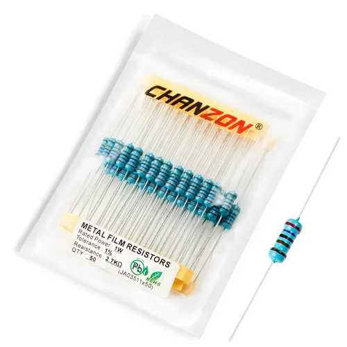 Miniatura 54 de Chanzon 50 piezas 1 W 10 Ω ohm Resistencia de película metálica fija de tolerancia 0.01 ±1% 10R MF Resistencias de agujero pasante con limitación