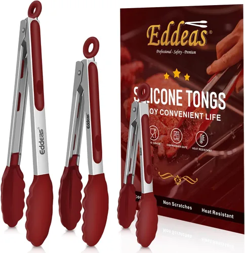 Miniatura 24 de Pinzas para cocinar – Pinzas de cocina de acero inoxidable de 600 grados resistentes al calor, pinzas de bloqueo de metal resistente, perfectas