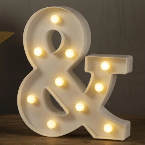 Miniatura 8 de HXWEIYE Letras iluminadas con luces LED, letreros luminosos de marquesina, 26 letras del alfabeto y 10 números para fiestas de cumpleaños, bares