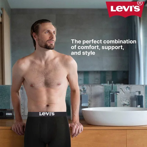 Miniatura 4 de Levi's Ropa interior para hombre, paquete de 7 calzoncillos tipo bóxer para hombre de algodón elástico
