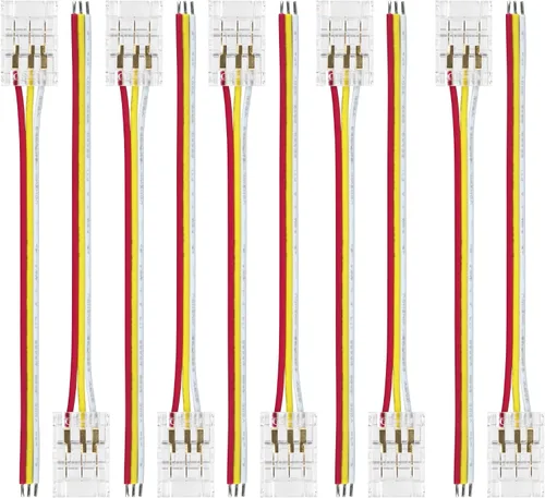 Miniatura 9 de LightingWill Conectores LED de 2 pines de 0.315 in, 10 unidades DC hembra conector transparente sin soldadura, conector de luz de cinta LED 2