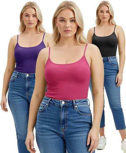 Miniatura 242 de Emmalise Camisola larga casual básica para mujer, con tirantes ajustables, top en capas