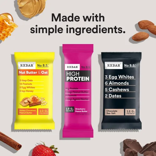 Miniatura 6 de RXBAR Barras altas en proteínas, sin gluten, aperitivos de proteínas, mantequilla de maní y vainilla (6 cajas, 30 barras)