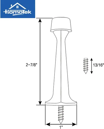 Miniatura 3 de HOMOTEK Paquete de 20 topes de puerta rígidos sólidos resistentes con punta de goma suave, tope de puerta fundido de zinc para proteger la pared