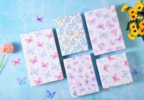 Miniatura 4 de Sikiweiter - Papel de regalo de mariposas - 12 hojas de papel de regalo con diseño de mariposas para cumpleaños, bodas, baby shower, días festivos