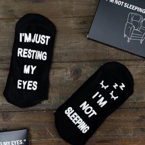 Miniatura 3 de Regalos divertidos para el Día del Padre, hombres y mujeres, lindos calcetines bonitos I'm Not Sleeping I'm Just Resting My Eyes