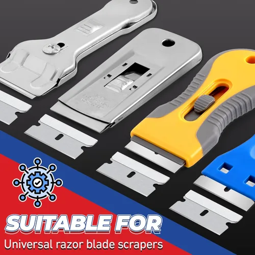Miniatura 2 de DIYSELF Hojas de afeitar de un solo filo, 200 piezas - Hojas de afeitar de acero con alto contenido de carbono para quitar calcomanías, pegatinas
