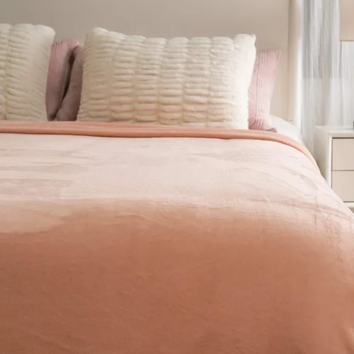 Miniatura 2 de Manta de franela de forro polar, tamaño rosa rubor, para todas las estaciones, ligera, acogedora, súper suave, de lujo para sofá o cama