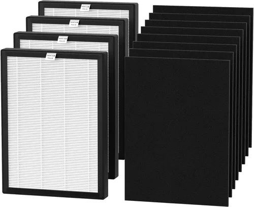 Filtro de repuesto ProHEPA 9000 compatible con purificador de aire VEVA ProHEPA 9000, incluye 4 filtros y 8 filtros de carbono