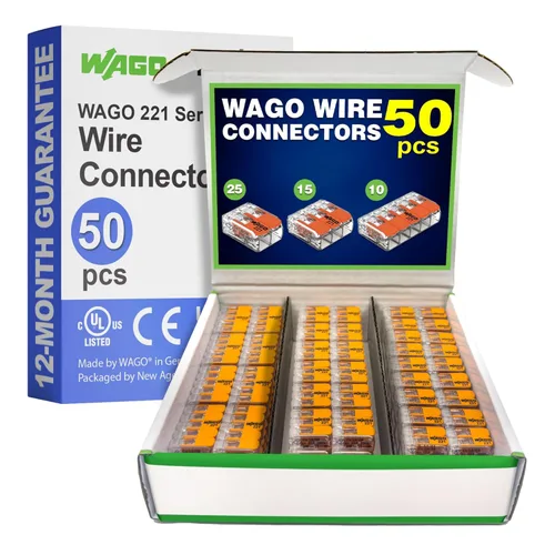 Miniatura 10 de WAGO 221 Serie 80 piezas de conectores de alambre de empalme compactos Incluye (40x 221-412) (25x 221-413) (15x 221-415) Conectores de alambre