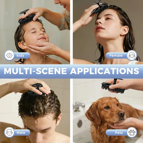 Miniatura 6 de Extended Burr - Cepillo de masaje suave de silicona para el cuero cabelludo, limpieza profunda, exfoliación, masaje de relajación utilizado