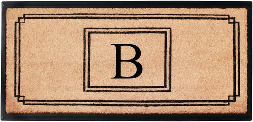 Miniatura 21 de A1HC - Tapete de puerta con monograma de fibra de coco natural para puerta delantera, 24 x 48, felpudo duradero tratado anti-desprendimiento