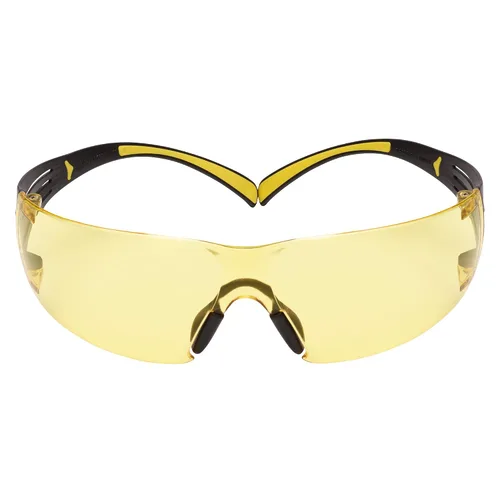 Miniatura 2 de 3M - Lentes de seguridad SecureFit, paquete de 20, ANSI Z87, antiarañazos y antivaho Scotchgard, lente ámbar, marco amarillo/negro, varillas