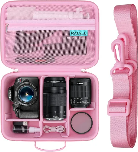 Miniatura 10 de RAIALL Funda para cámara Canon EOS Rebel T7/R50/R50V/R100/R6 Mark II/R5/R8/R10/RP/R7/Sony/Nikon D7500 DSLR, lente, trípode, bolsa de viaje