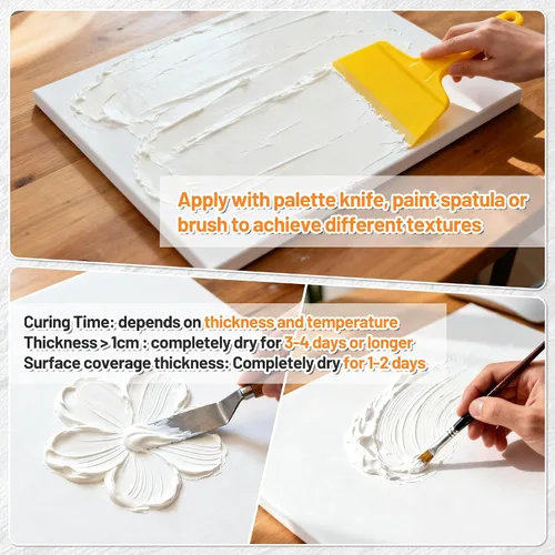 Miniatura 5 de Endhokn Pasta de modelado gruesa de 30 onzas / 20.3 fl oz, pasta profesional de textura artística de alta densidad para pintura acrílica
