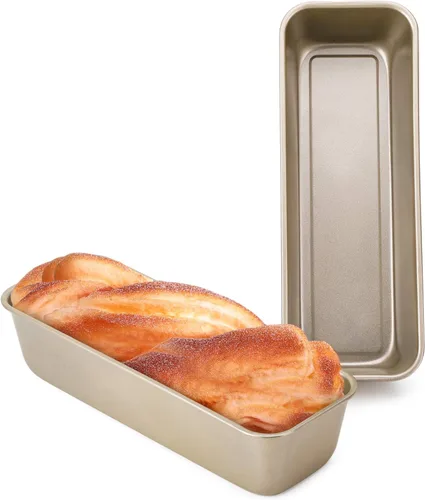 Beasea Juego de 2 moldes para pan rectangulares de 12 x 4 pulgadas, moldes antiadherentes de acero al carbono, molde para tostadas doradas, moldes
