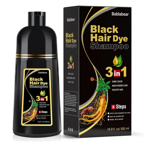 Bablabear - Champú con color para cabello gris, tinte de cabello semipermanente para mujeres y hombres, ingredientes herbales, 3 en 1, cobertura