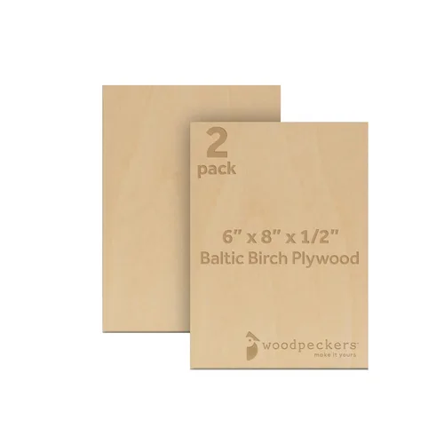 Miniatura 12 de Madera contrachapada de abedul báltico de 0.472 in, 1/2 x 5 x 7 pulgadas, caja de 2 madera artesanal de grado B/BB, más fuerte que las hojas