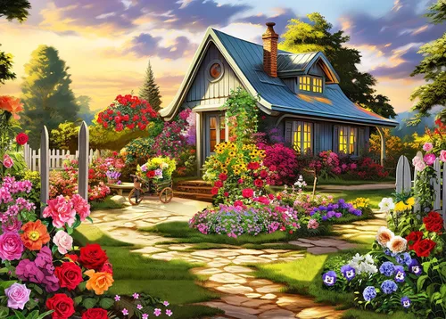 Miniatura 18 de Rompecabezas para adultos de 1000 piezas para adultos, rompecabezas de 1000 piezas, 1000 piezas, bosques coloridos, flores y plantas exóticas