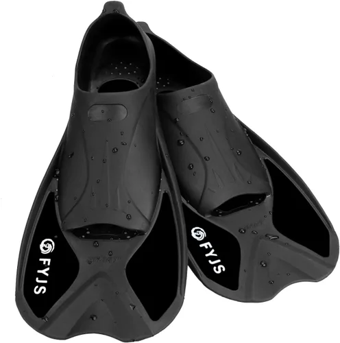 Miniatura 6 de FYJS - Aletas cortas de natación con cómodo bolsillo completo para el pie, tamaño de viaje, para esnórquel y buceo