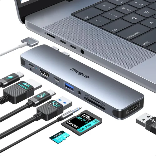 Miniatura 11 de Hub USB C Estación de acoplamiento USB C Monitor dual 4K@60Hz+DP 8K@30Hz para Dell HP, Estación de acoplamiento para portátil 3 monitores 15 en 1