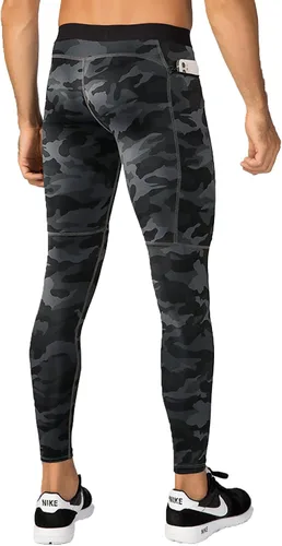 Pantalones de compresión para hombre, mallas con bolsillos, para deportes de secado fresco, mallas atléticas para baloncesto y correr