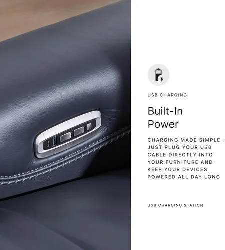 Miniatura 10 de Signature Design by Ashley Mercomatic - Sillón reclinable eléctrico contemporáneo con reposacabezas ajustable y carga rápida USB-C, cuero, altura