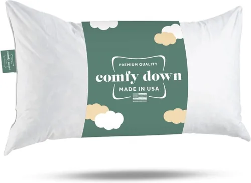 Miniatura 25 de ComfyDown Cojín de 12 x 12 pulgadas, relleno de plumas y plumas, funda 100% algodón, fabricada en Estados Unidos, funda de almohada decorativa suave