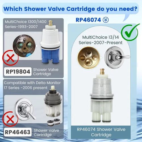 Miniatura 2 de RP46074 Conjunto de cartucho de válvula de ducha, cartucho de ducha para ducha y bañera serie 13/14, kit de reparación de cartucho de válvula