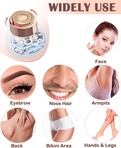 Miniatura 5 de Depilación facial 2 en 1, depilador facial portátil para mujeres, afeitadora de bikini recargable de viaje para mujeres, afeitadora de bikini