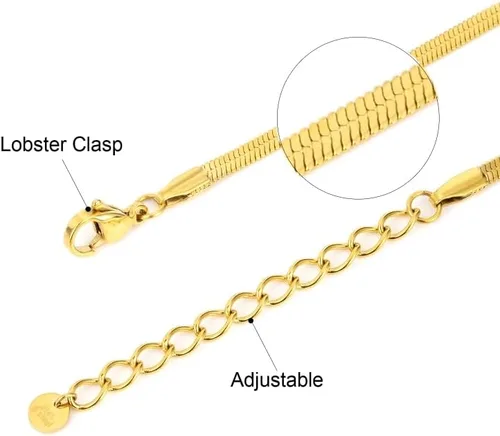 Miniatura 5 de Collar de serpiente en espiga para mujer, joyería de regalo versátil para mujer, chapado en oro de 14 quilates