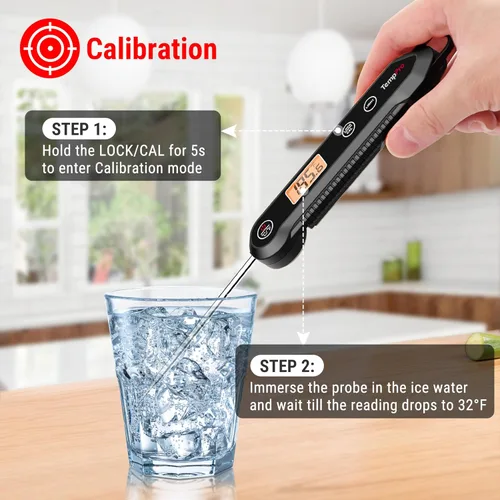 Miniatura 7 de ThermoPro Termómetro digital de lectura instantánea para carne para asar a la parrilla, termómetro impermeable para alimentos de cocina con Negro