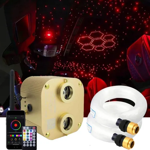 Miniatura 10 de AZIMOM Kit de iluminación de techo con luces de fibra óptica parpadeantes de 16W, control Bluetooth/App, efecto de estrella fugaz, modo de música