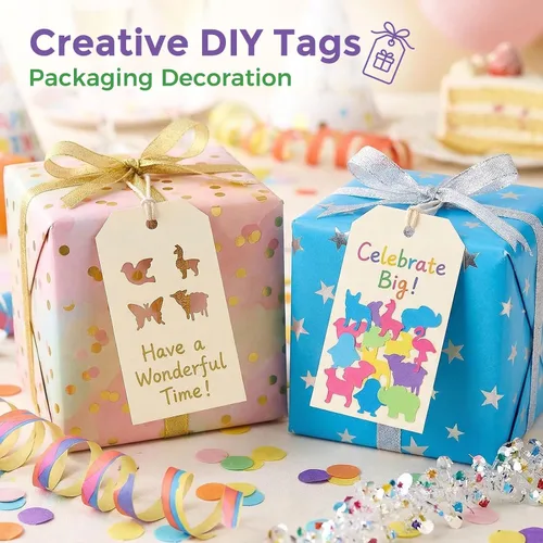Miniatura 5 de LOVEINUSA Juego de 10 perforadoras con forma de animal terrestre para manualidades, álbumes de recortes, papel de seda para bolsas de regalo, papel