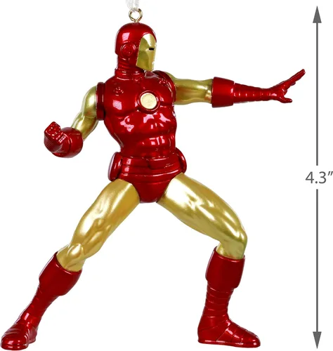 Miniatura 5 de Hallmark Keepsake Adorno de Navidad 2019 con fecha de año Marvel Iron Man, Metal